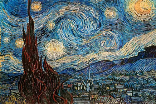 Miniatura 3 de Laminado La Noche Estrellada 1889 por Vincent Van Gogh Arte de Pared Estilo de Pintura Impresionista Naturaleza Bosque Decoración de Pared Póster