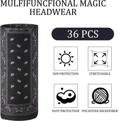 Miniatura 2 de Cozypower 36 bandanas de cachemira sin costuras, polaina para el cuello, pasamontañas para hombres y mujeres, viento UV