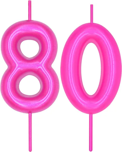 Miniatura 125 de DERVENTA Vela con números de 2.36 pulgadas, decoración perfecta para cumpleaños, brunch, postre, pastel, 1 pieza (número 0 rosa)