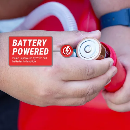 Miniatura 8 de TERA PUMP Bomba de transferencia de gas, batería D 3 veces más potente, parada automática, sin pérdida de combustible, potente succión (2.2 GPM)
