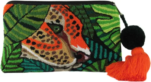 Miniatura 2 de Embrague Wayuu con estampado animal hecho a mano por indígenas de Colombia aguja de punzón crochet
