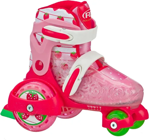 Patines Fun Roll para Principiantes de Roller Derby, Talla Ajustable, Patines para Niños, Niños Pequeños, Niños y Niñas Fresa