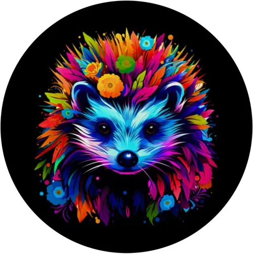 Miniatura 3 de Synthwave 80s 90s maximalista arte estético erizo floral PopSockets PopGrip intercambiable