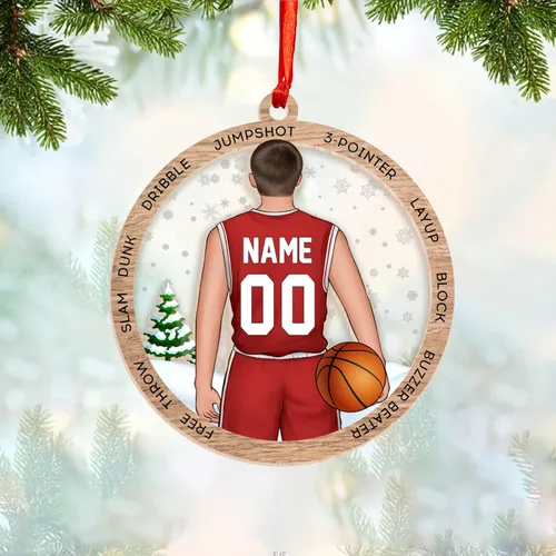 Miniatura 8 de Adorno Personalizado de Baloncesto 2025 - Adorno de Jugador de Baloncesto - Adornos de Árbol de Navidad de Baloncesto - Regalos de Jugador de Bkb 5