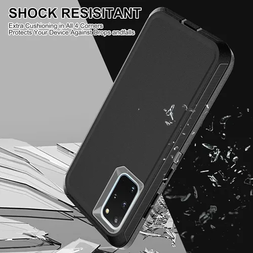 Miniatura 6 de Funda S20 Plus con 2 protectores de pantalla de TPU, 3 en 1, a prueba de golpes, resistente para Galaxy S20 Plus (negro/gris)