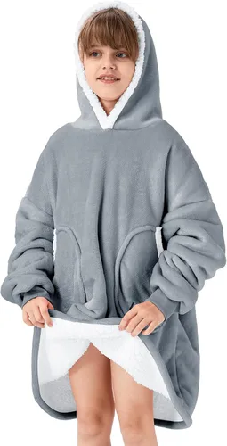 Miniatura 29 de Zando Manta con Capucha Ponible Manta para Niños y Adultos Manta Cómoda con Capucha Sudadera de Gran Tamaño Sherpa Forro Polar