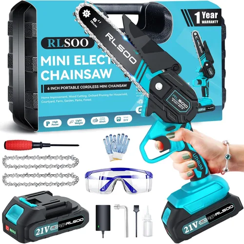 Mini motosierra de 6 pulgadas sin cable, sierra de mano eléctrica alimentada por batería, podadora de árboles cortador de ramas de madera para el