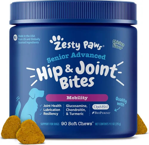 Miniatura 14 de Zesty Paws Bocaditos de Movilidad de Mejillón para Perros - Mejillón de Labios Verdes de Nueva Zelanda con Glucosamina Natural y Condroitina +