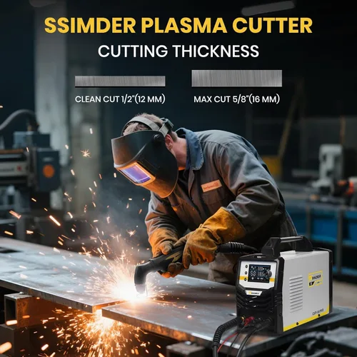 Miniatura 4 de SSIMDER Cortador de plasma con 55 consumibles de corte 110V/220V 50 Amp sin tacto Máquina cortadora de plasma de arco piloto de 3/4 pulgadas