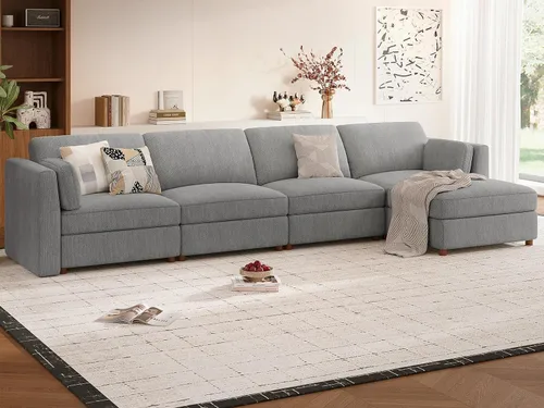 Miniatura 49 de Sofá biplaza extragrande de 83.5 pulgadas, sofás para sala de estar, sofá nube de felpilla de asiento profundo, sofá modular seccional, funda