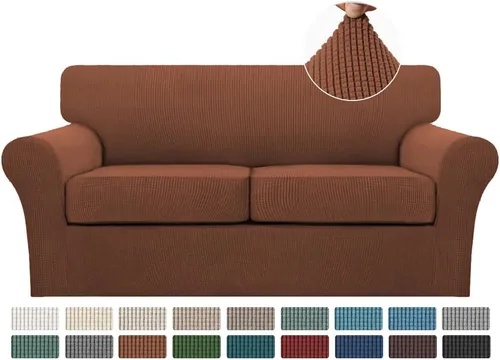 Miniatura 25 de Turquoize 2 fundas para sillas de sala de estar, funda de sofá con fundas de cojín individuales, funda de muebles para sillas (silla, beige biscotti)