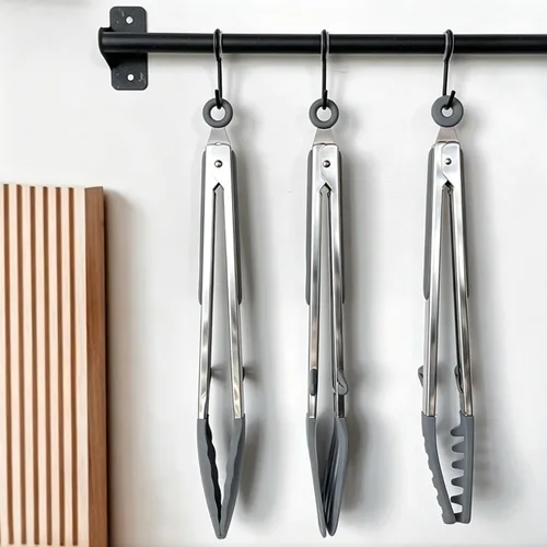 Miniatura 18 de Pinzas de cocina, pinzas de 9 pulgadas para cocinar con puntas de silicona, pinzas de silicona pequeñas de grado alimenticio, mini pinzas