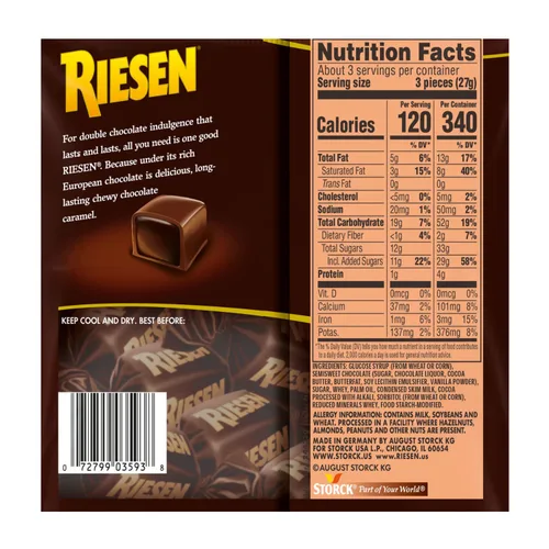 Miniatura 2 de Riesen Masticable, caramelo de chocolate; 2.65 onzas (paquete de 3)