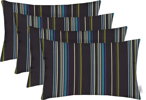 Miniatura 70 de RSH DECOR: Sunbrella - Juego de 4 almohadas lumbares, 20 x 12 pulgadas, tela de rendimiento resistente al agua y a la decoloración, fundas