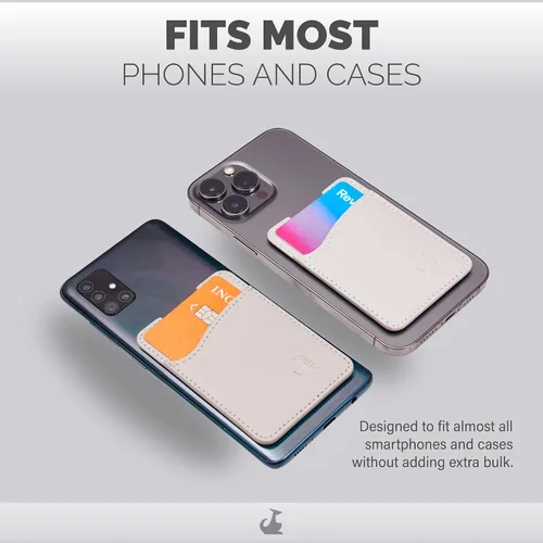 Miniatura 5 de Wallaroo Premium - Tarjetero adhesivo de cuero para teléfono celular - Para Android e iPhone - Para mujeres y hombres - Resistente con forro