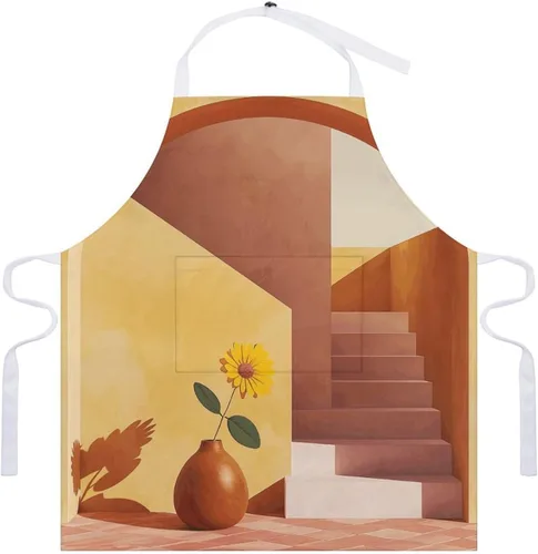 Miniatura 7 de MUSM Apron for Adults - 27.6 X 31.5 Inch, Heavy-Duty Polyester Aprons with Two Large Pockets, Waterproof Vase And Flowers Kitchen Apron for Cooking