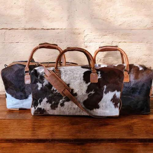 Miniatura 15 de Ranch Junkie Highlands Large Genuine Cowhide Weekender Cowhide Duffel