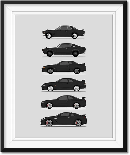 Miniatura 3 de Custom Car Posters Póster hecho a mano compatible con Nissan Skyline GT-R e impresión de Nissan Skyline GTR (KPGC10, KPGC110, R32, R33, R34, R35)