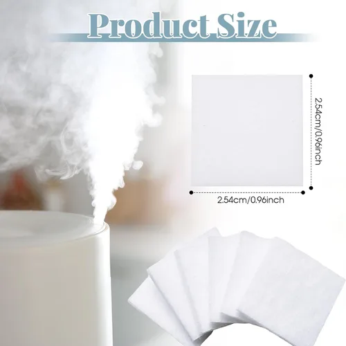 Miniatura 2 de 100 almohadillas cuadradas de aceite esencial para humidificador, 1 x 0.12 almohadillas de repuesto de aroma sin perfume blancas para difusores