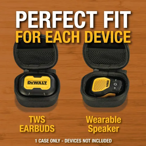 Miniatura 4 de DEWALT Funda protectora resistente para auriculares TWS y altavoz portátil, compacta y ligera con funda de auriculares EVA, carcasa dura, a prueba