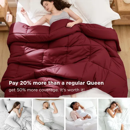 Miniatura 243 de Bedsure Relleno de edredón – Edredones acolchados tamaño King, edredón para todas las estaciones, ropa de cama alternativa de plumón suave, con 8