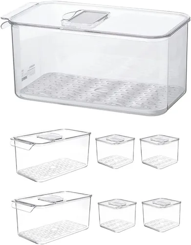 SANNO Envases de frutas vegetales Envases para refrigerador, congelador Produce Saver Contenedores para refrigerador, contenedores de productos