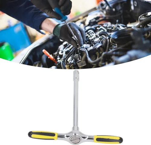 Miniatura 5 de Zerodis Llave de trinquete ajustable con mango en T, llave de trinquete de liberación rápida en T, llave de trinquete ajustable tipo T de una mano