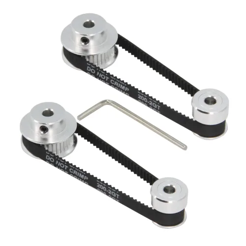 Miniatura 14 de Juego de 2 poleas de sincronización de aluminio GT2 de 20 y 30 dientes, 0.197 in de diámetro con 2 unidades de longitud de 7.874 in de ancho, correa