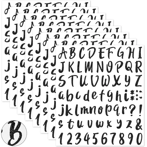 576 piezas de 8 hojas de calcomanías de letras de graduación, letras de vinilo autoadhesivas, calcomanías de números del alfabeto, calcomanías para
