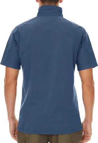 Miniatura 55 de MAGCOMSEN Camisas militares tácticas para hombre con cremallera de 1/4, manga corta, ajustada, camisa de camuflaje