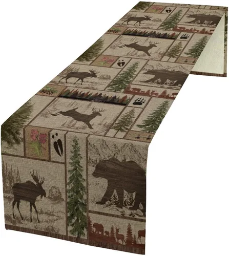 Miniatura 11 de Camino de mesa con diseño de patas de perro, lindo animal con estampado de patas de cachorro, decoración de fiesta de cumpleaños, casa de campo
