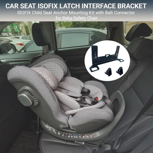 Miniatura 2 de ISOFIX - Soporte de interfaz universal para asiento de automóvil, kit de montaje de anclaje de asiento infantil ISOFIX con conector de cinturón