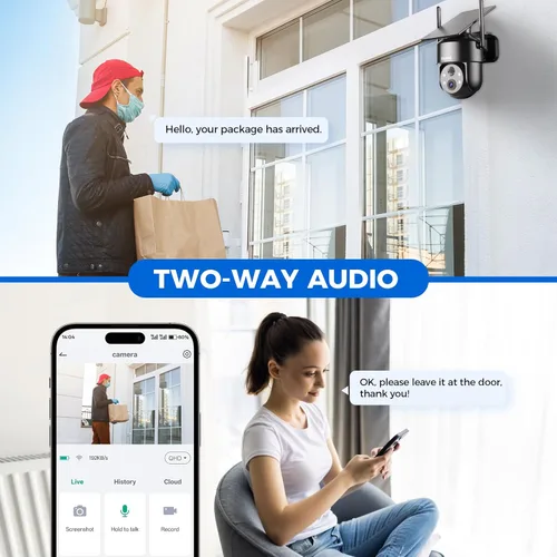 Miniatura 7 de LITYMOL Cámara solar 2K para seguridad en el hogar, cámaras de seguridad de visión de 360° inalámbricas para exteriores, visión nocturna a