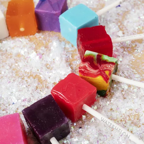 Miniatura 4 de Chupetas de Caramelo Duro en Cubo: Paquete de Chupetas con Sabor Envueltas Individualmente por Espeez - Paletas Cuadradas de Fiesta Estilo Antiguo