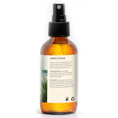 Miniatura 6 de Baja Basics, Agua de arroz para el crecimiento del cabello, grueso, fuerza, brillo, acondicionador sin enjuague para cuero cabelludo, hidratante
