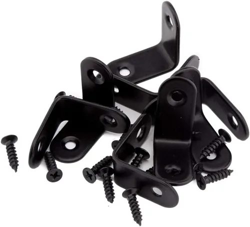 Miniatura 7 de Soporte de esquina, soporte de esquina en L de acero inoxidable negro resistente, soportes de ángulo de unión recta, soporte flotante para colgar