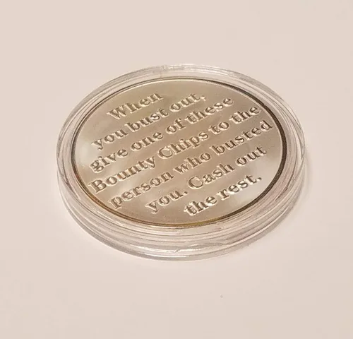 Miniatura 6 de 10 fichas de póquer de recompensas recubiertas plateadas para torneos de recompensas/protector de tarjeta