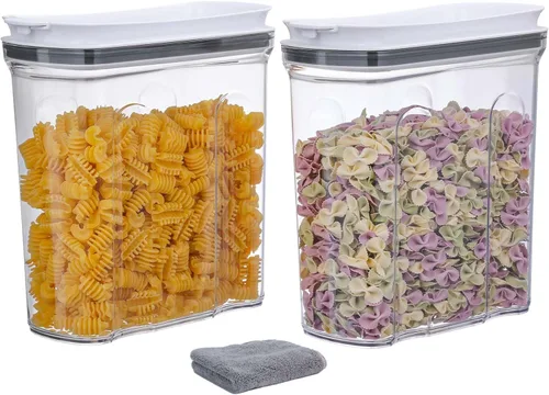 Juego de contenedores de almacenamiento para cereales, contenedores herméticos de almacenamiento de alimentos con tapa 2.5L, 2 piezas, recipientes