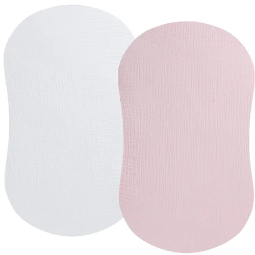 Miniatura 16 de Sábanas ajustadas de muselina compatibles con Snoo Smart Sleeper, Dream On Me Lacy Portable, Safety 1st Sleeper Bassinet, 2 paquetes de sábanas Hoja