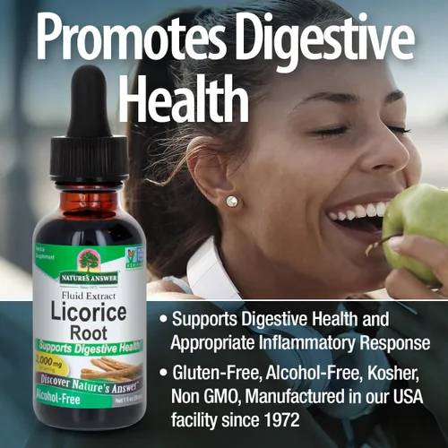 Miniatura 4 de Nature's Answer Raíz de regaliz Suplemento de hierbas Apoya la salud digestiva Sin OMG y Kosher Sin alcohol, sin gluten y vegano, 1 oz