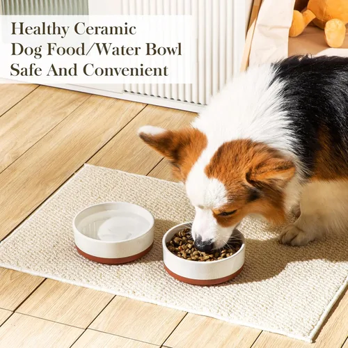 Miniatura 5 de MALACASA Cuencos para Perros, Cuencos de Cerámica para Comida y Agua para Perros de Tamaño Pequeño, Tazón para Mascotas de 1.5 Tazas de Capacidad