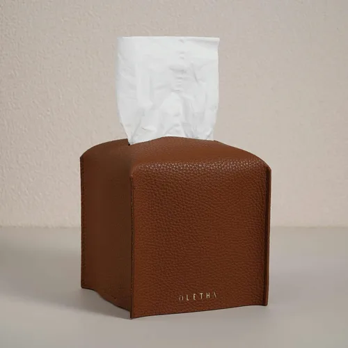 Miniatura 14 de OLETHA Funda cuadrada para caja de pañuelos, decoración estética de escritorio para habitación, hogar y oficina, soporte para cajas de pañuelos