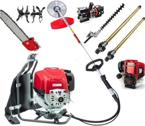 GX35 4 tiempos 5 en 1 cortador de cepillo a gas desmalezadora cortasetos Edger poda rototiller cultivador+2 postes de extensión