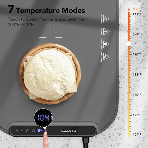 Miniatura 3 de Tapete de calentamiento de alimentos, calentadores de alimentos para bufé de fiestas, tapete térmico de silicona con 7 ajustes de temperatura