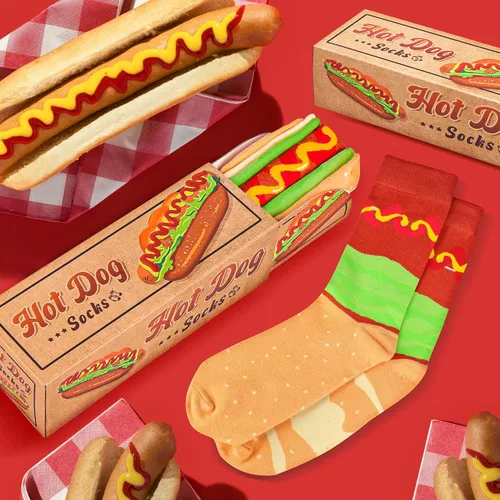 Miniatura 4 de Divertida caja de calcetines de hamburguesa de sushi, regalos de cumpleaños, San Valentín, Navidad, para hombres, mujeres, adolescentes y niños