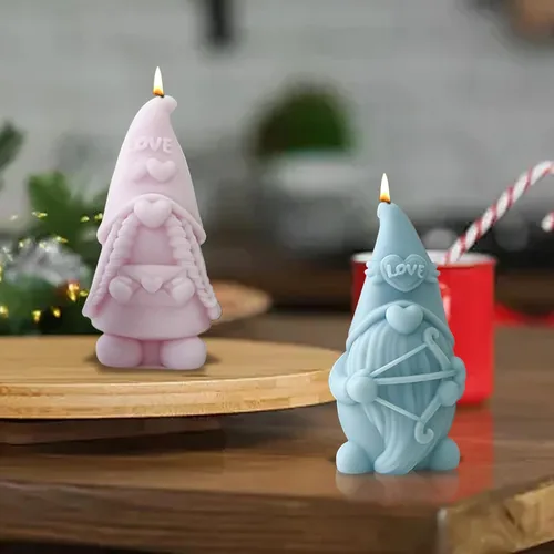 Miniatura 5 de Moldes de vela de silicona de gnomos de San Valentín para hacer velas, molde de fundición de silicona 3D para enanos, moldes de resina epoxi de yeso
