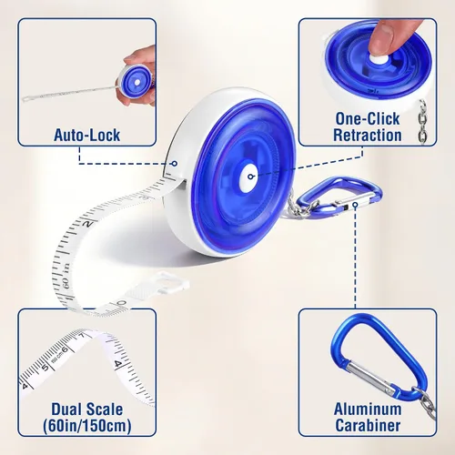 Miniatura 3 de WORKPRO Soft Tape Measure, 60-Inch(150cm) Retractable Measuring Tape for Body Measurements, Sewing, Tailoring, Fabric, Cloth, Knitting and Crafts