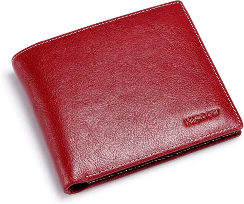 Miniatura 55 de HISCOW Billeteras plegables de cuero de grano completo para hombres, billetera minimalista delgada para hombre, regalos para papá, cumpleaños, día