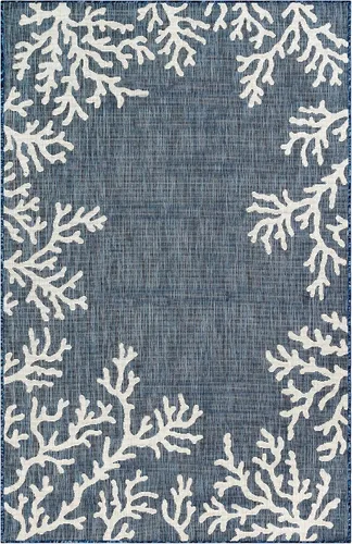 Miniatura 14 de Liora Manne Carmel - Alfombra decorativa de mezcla sintética para interiores y exteriores, de bajo perfil, contemporánea, decoración de peces Agua