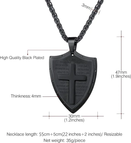 Miniatura 314 de U7 Saint Benedict/Michael Medal Necklace, 316L Stainless Steel Virgin Mary Necklace for Men Women, Bible Verse Protection Necklace Catholic